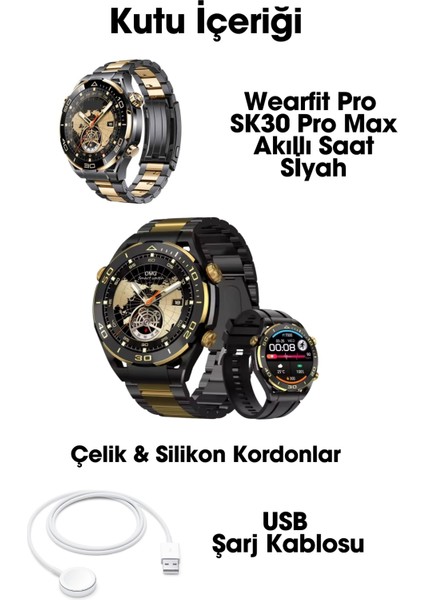 S30 Pro Max Amoled Ekranlı Ultimate Edition Metal + Silikon Kordonlu Akıllı Saat