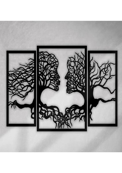 Dekoratif 3 Parça Ağaç Tasarımlı Tablo