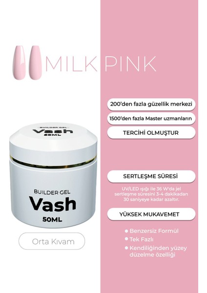 Protez Tırnak Jeli Mılk Pınk 50 ml Uv/led Protez Tırnak Jel - Builder Gel The Vash indirimleri