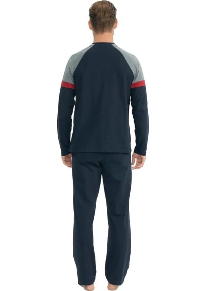 Pamuk Uzun Kol 4 Mevsim Giyilebilir Erkek Pijama Takım 18831 modelleri