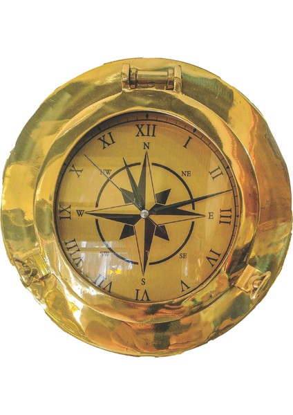 Pirinç Döküm Lumbozlu Pusula Gülü Motifli