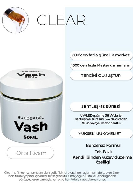 Protez Tırnak Jeli Clear 50 ml Uv/led Protez Tırnak Jel - Builder Gel The Vash