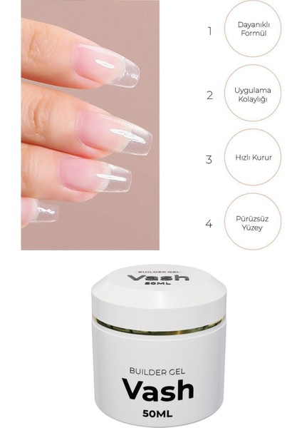 Protez Tırnak Jeli Clear 50 ml Uv/led Protez Tırnak Jel - Builder Gel The Vash
