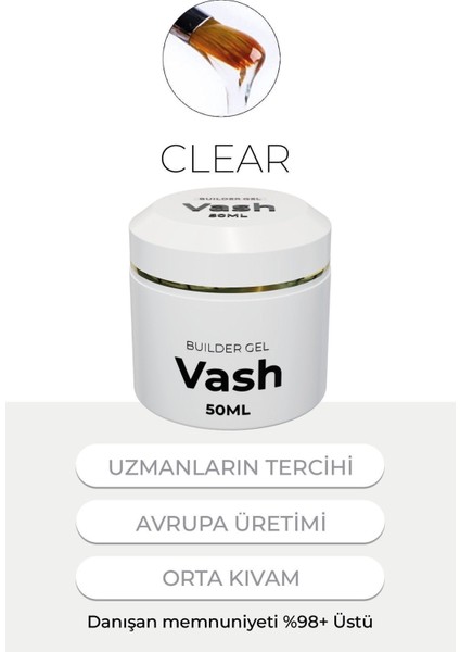 Protez Tırnak Jeli Clear 50 ml Uv/led Protez Tırnak Jel - Builder Gel The Vash