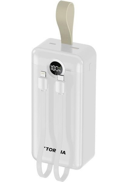 TRM-1035 Beyaz 30000MAH 2 Çıkışlı Taşınabilir Hızlı Şarj Dijital Göstergeli Powerbank