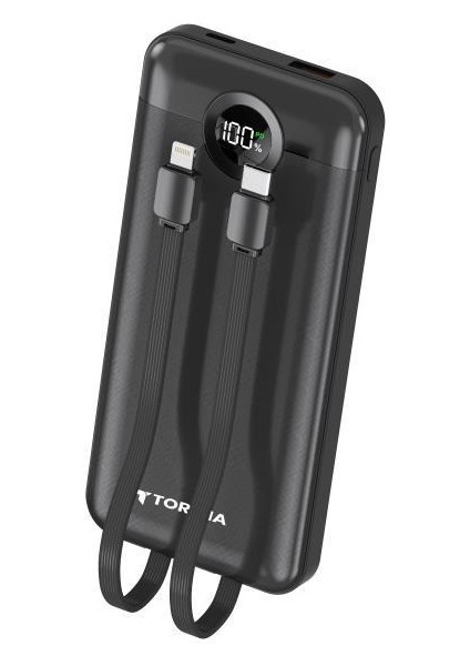 TRM-1015 Siyah 10000mAh 2 Çıkışlı Taşınabilir Hızlı Şarj Dijital Göstergeli Powerbank