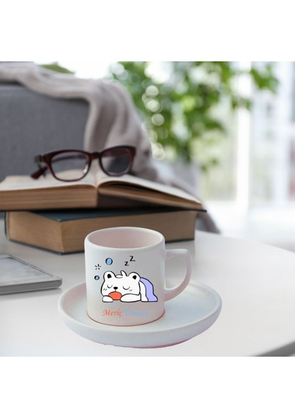 Kişiye Özel Panda Tasarımlı Türk Kahve Fincanı ve Altı