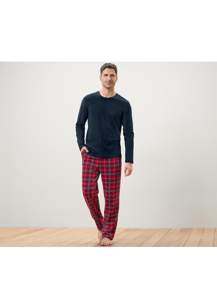 Pijama Takımı, Mavi/Karo