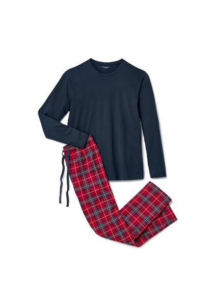 Pijama Takımı, Mavi/Karo
