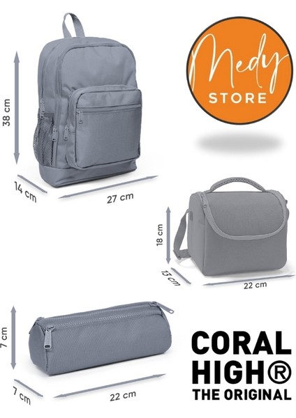 Coral High Pembe Mor Renk Geçişli 3’lü Okul Çanta Seti fiyatları