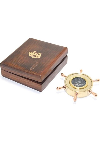 Ahşap Kutulu Pirinç Dümenli Pusula fiyatları