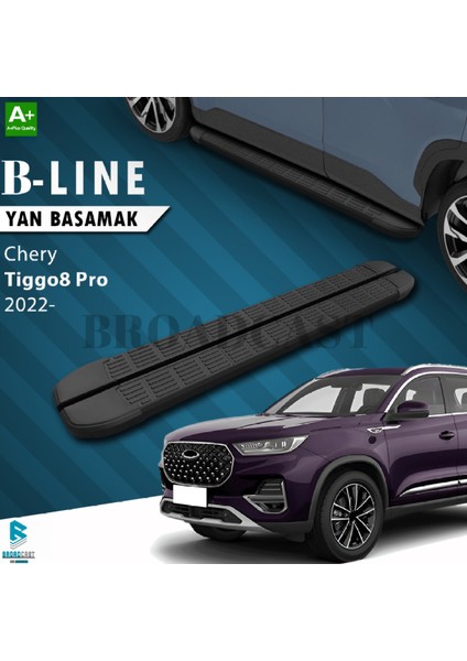 Chery Tiggo 8 B-Line siyah Yan Basamak 2022-SONRASI Uyumlu