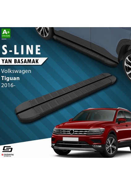 S-Dizayn Vw Tiguan 2 S-Line Siyah Yan Basamak 173 cm 2016-2024 fiyatları