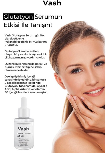 Glutatyon, Niacinamide, Glycolic Acid ve Alpha-Arbutin Içeren Aydınlatıcı Serum