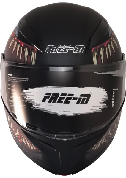 965 Swamp Mat Siyah-Kırmızı Çene Açılır Kask