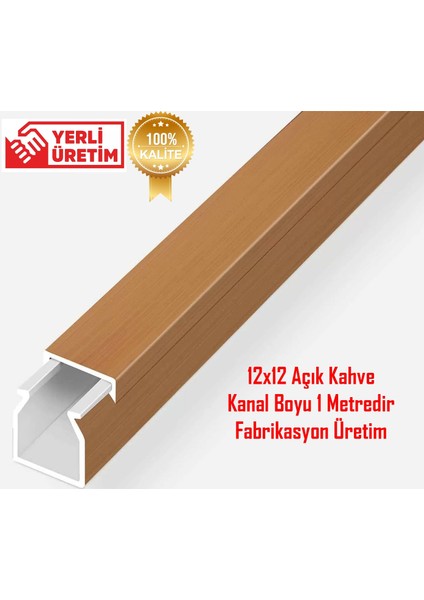 Extra Kendinden Yapışkanlı Açık Kahve Kablo Kanalı 12X12 1 Metre