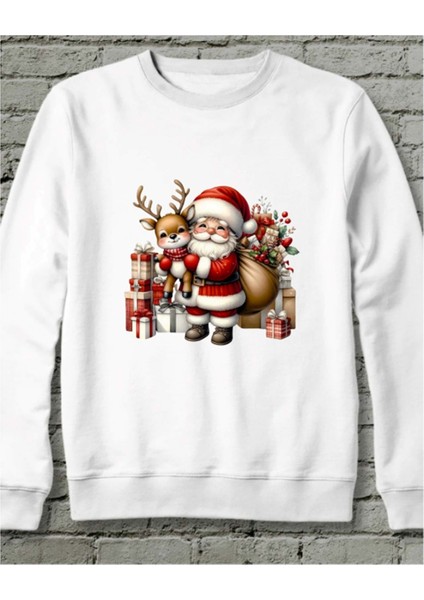 Santa & Noel Glow Sweatshirt Beyaz