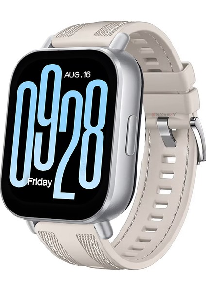 Redmi Watch 5 Active Redmi 5 Lite ile Uyumlu Metal Tokalı Dikiş Detaylı Şık Dokuma Silikon Kordon