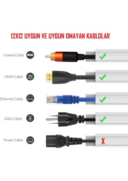 Extra Kendinden Yapışkanlı Siyah Kablo Kanalı 12X12 1 Metre