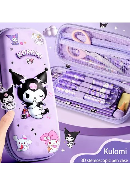 Sanrio Kuromi Cinnamoroll My Melody Melody 3D Kabartmalı Kalemlik Makyaj Çantası Kalem Kutusu