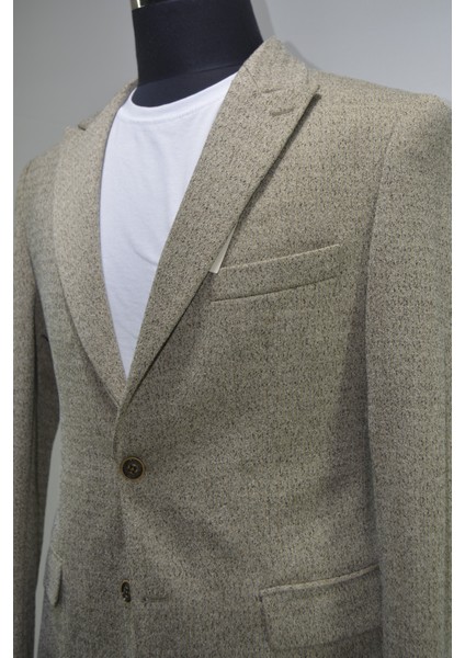 Gılapa Desenli Slimfit Erkek Tek Ceket Vizon fiyatları