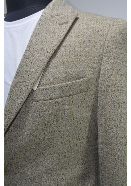 Gılapa Desenli Slimfit Erkek Tek Ceket Vizon modelleri