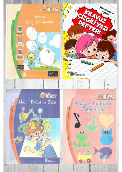 (Sınıf: 1) Hazırlık Seti (Afacan Çizgi Çalışmaları / Kodlama / Dikkat Ve Zeka / Kılavuz Çizgili Yazı Defteri)