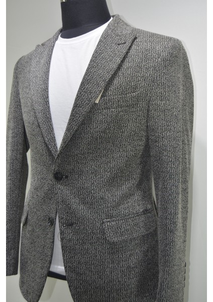 Gılapa Desenli Slimfit Erkek Tek Ceket Siyah fiyatları