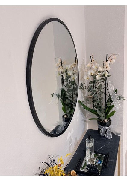 Siyah Metal Çerçeveli 50 cm Yuvarlak Ayna fiyatları