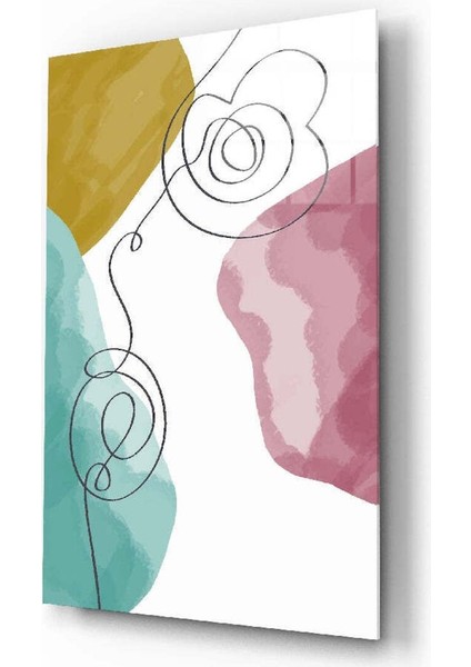 Soyut Şekiller Cam Tablo