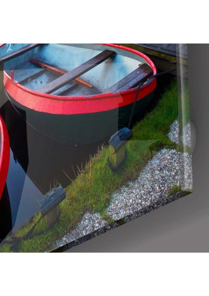 Göl ve Kayıklar Manzara Cam Tablo fiyatları