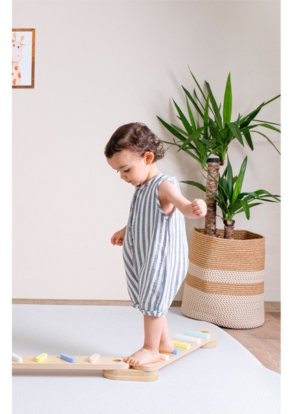 Montessori Doğal Ahşap Denge Kirişi