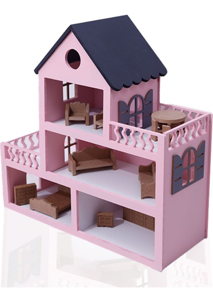 Özka Boyalı Barbie Evi (Ham Aksesuarlı)