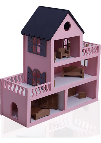 Özka Boyalı Barbie Evi (Ham Aksesuarlı)