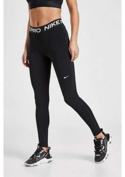 Pro Normal Belli File Panelli Kadın Siyah Tayt