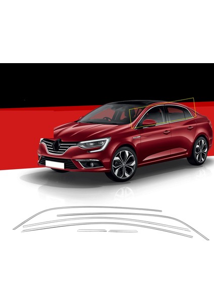 Renault Megane 4 Sd Krom Cam Üst Çıtası 6 Prç. 2016-2020