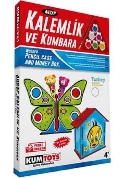 Ahşap Kalemlik Kumbara Seti KM5304