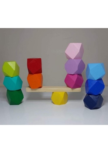 Ahşap Denge Blokları Montessori Waldorf Eğitimi 12 Li Set