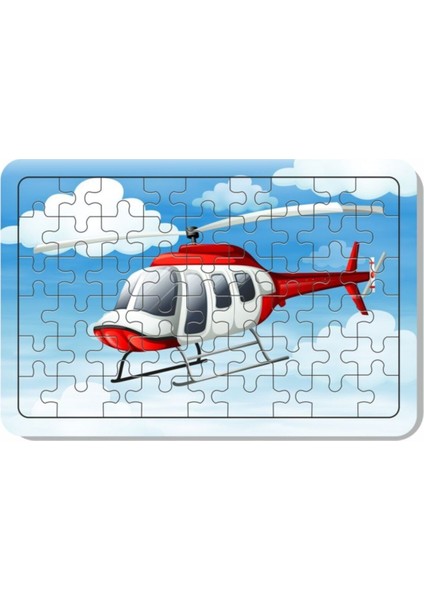 54 Parça Ahşap Puzzle Helikopter