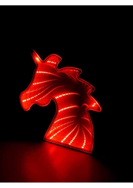 Unicorn Sonsuz Aynalı Yansımalı Masa ve Gece Lambası LED