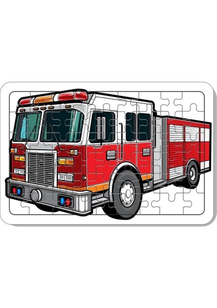 54 Parça Ahşap Puzzle Itfaiye Aracı