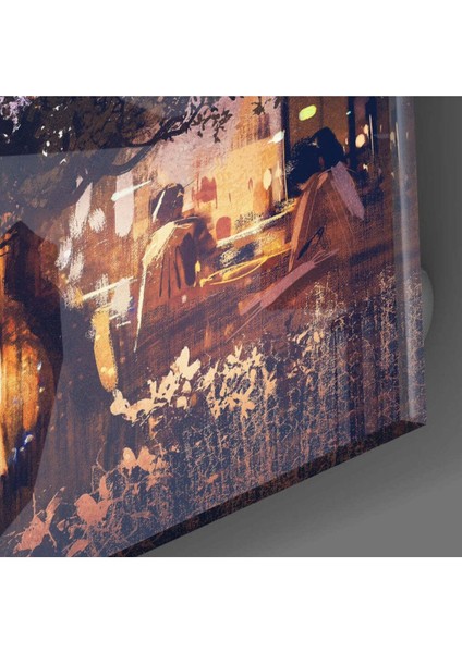 Şehirde Gece Cam Tablo fiyatları