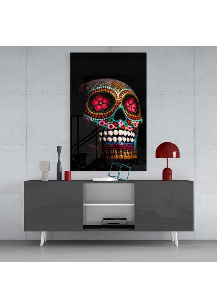 Çiçek Kafatası Cam Tablo fırsatları