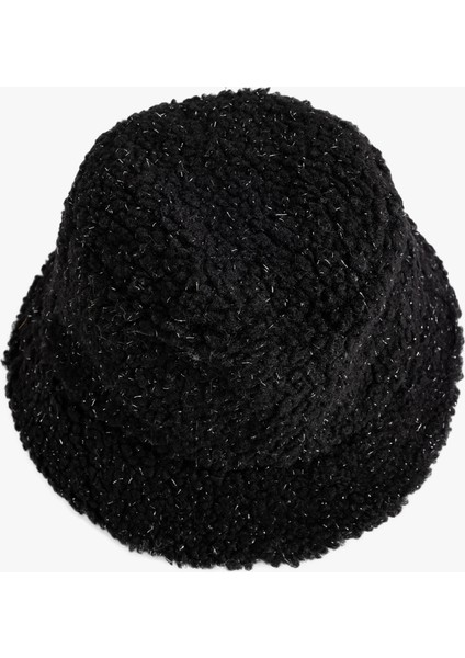 Peluş Bucket Şapka Kadın Polyester Malzeme ile Şık ve Rahat Siyah Desenli fiyatları