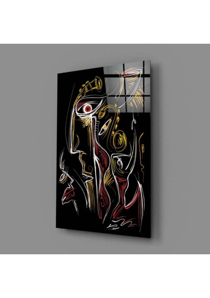 Soyut Yüzler Cam Tablo modelleri