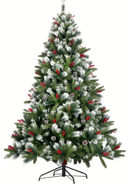 Yılbaşı Ağacıloremp Yılbaşı Çam Ağacı, Kar Motifli, Kokinalı ve Kozalaklı, Demir Ayaklı, 180 cm 745 Dal