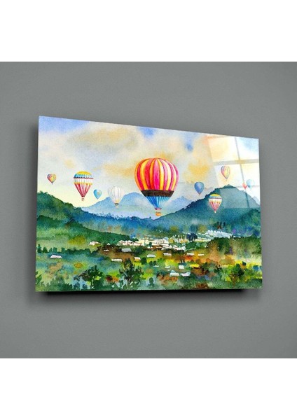 Uçan Balonlar Cam Tablo