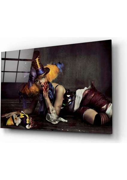 Kadın Palyaço Cam Tablo