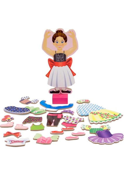 Ahşap Mıknatıslı Balerin Nina Giydirme Oyunu, 3+ yaş, eğlenceli ve eğitici oyuncak fiyatları