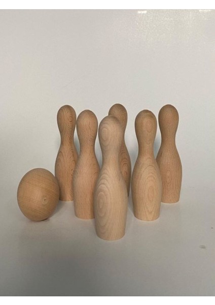 Çocuklar Için Ahşap Bowling Seti